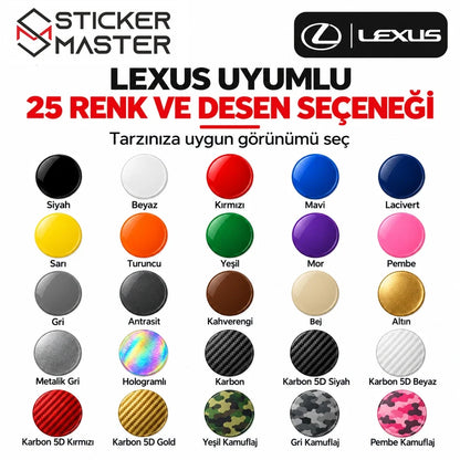 Lexus kapı direği sticker seti 25 renk ve desen seçenekleri