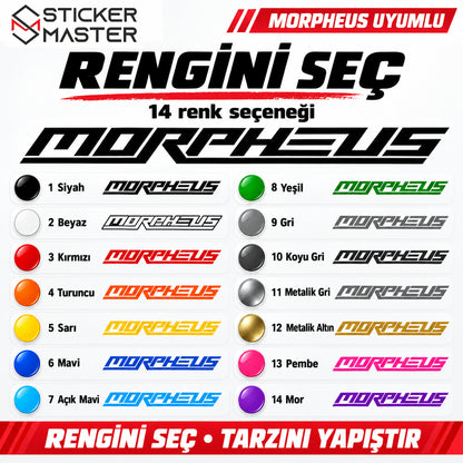 Morpheus uyumlu bisiklet kadro sticker setinin 14 renk seçeneği