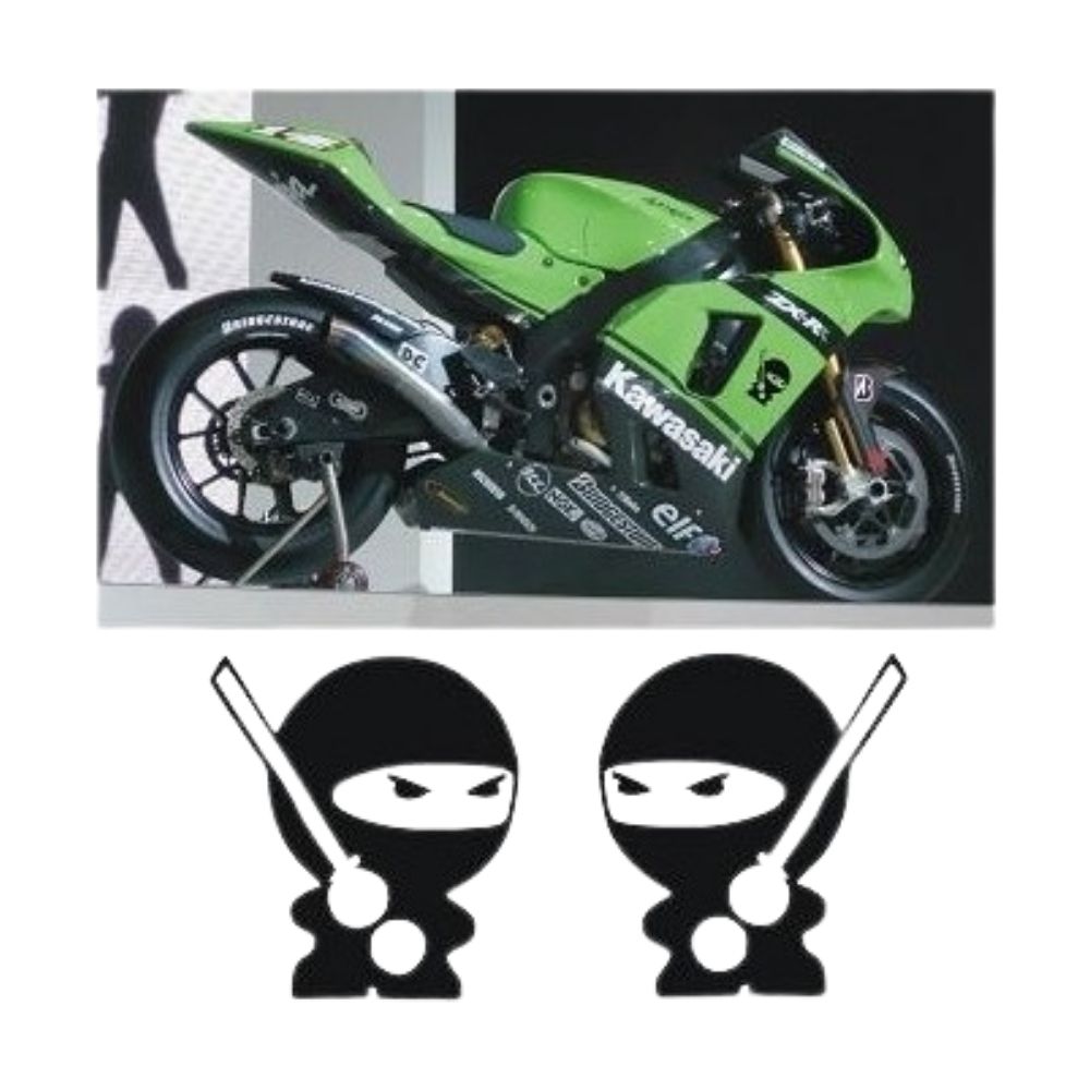 Sticker Master Kawasaki Ninja ve Savaşçıları Sticker Seti Oto Motor Pc Etiket 10 Cm-(2 adet)