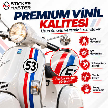 Vespa uyumlu kişiye özel premium vinil sticker özellikleri