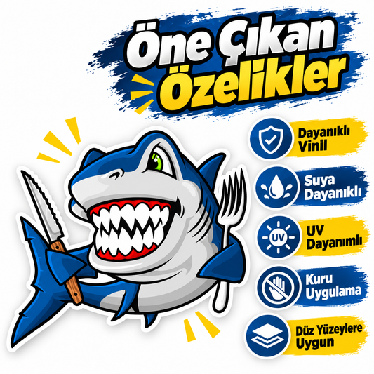 Jaws Köpek Balığı Sticker öne çıkan özellikler