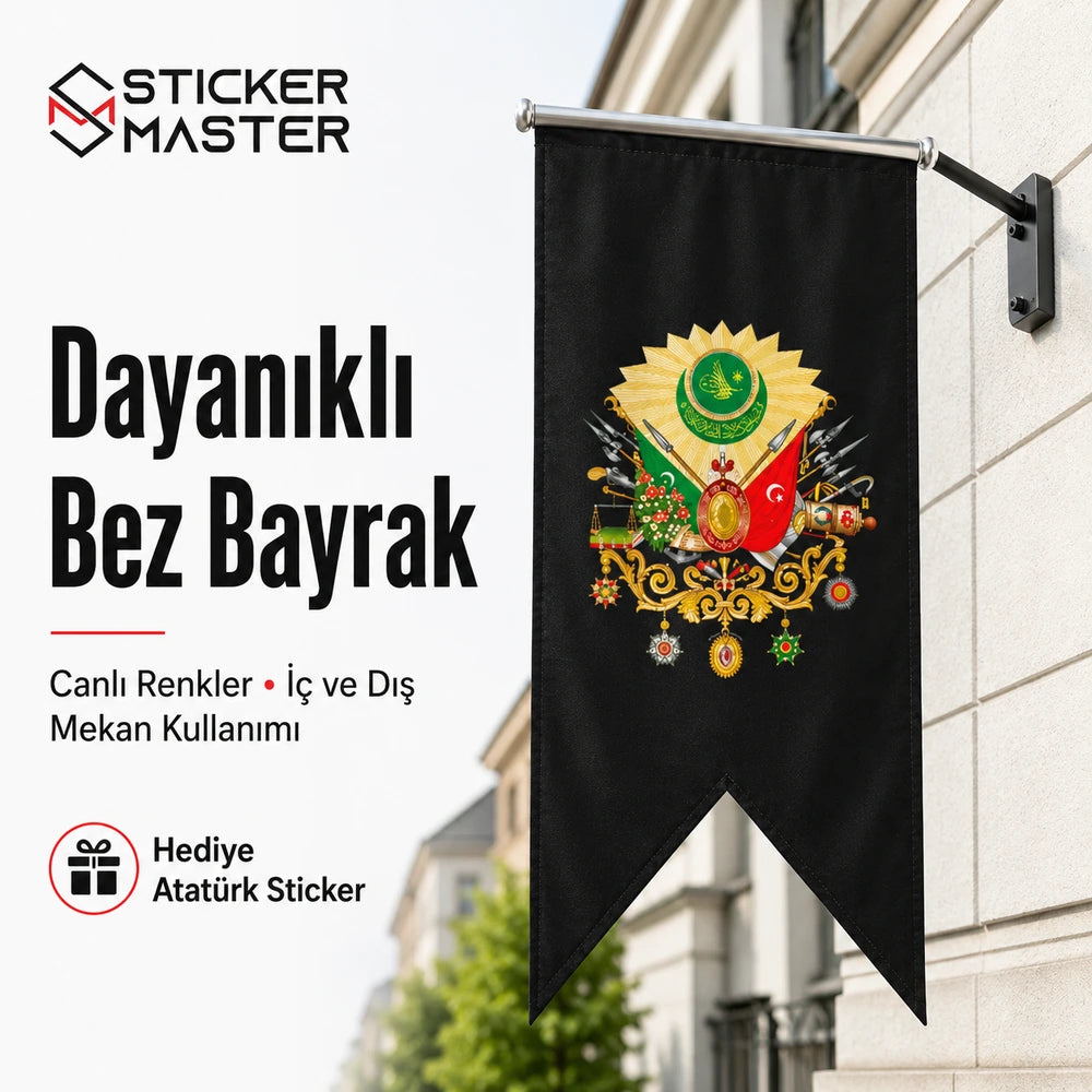Osmanli Bayragi Dayanikli Kirlangic Bez Bayrak | Hediye Ataturk Sticker