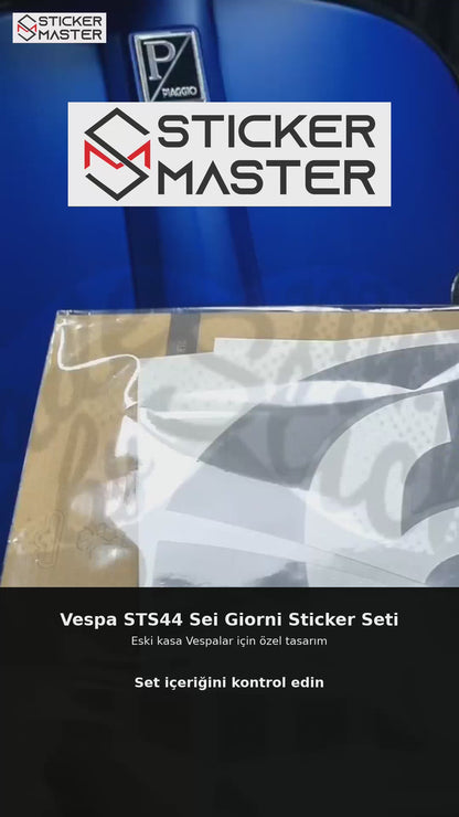 Vespa Sticker | Sei Giorni Yarış Numarası Decal 2 Adet