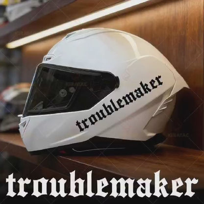 Troublemaker Motor ve Kask Sticker | 18 cm Su Geçirmez Etiket