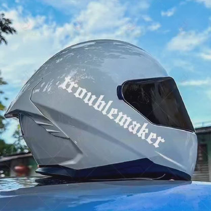 Troublemaker Motor ve Kask Sticker | 18 cm Su Geçirmez Etiket
