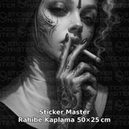 Sticker Master Rahibe Araç Kapı Direk Kaplama – 2 Adet 50 × 25 cm (19.7" × 9.8") | Dijital Baskı Vinil Folyo Sticker | Universal Otomobil Kapı Sütunu Wrap