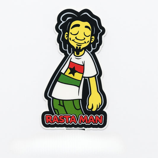 Sticker Master Rasta Man Sticker – 15 cm Renkli Vinil Karakter Etiketi