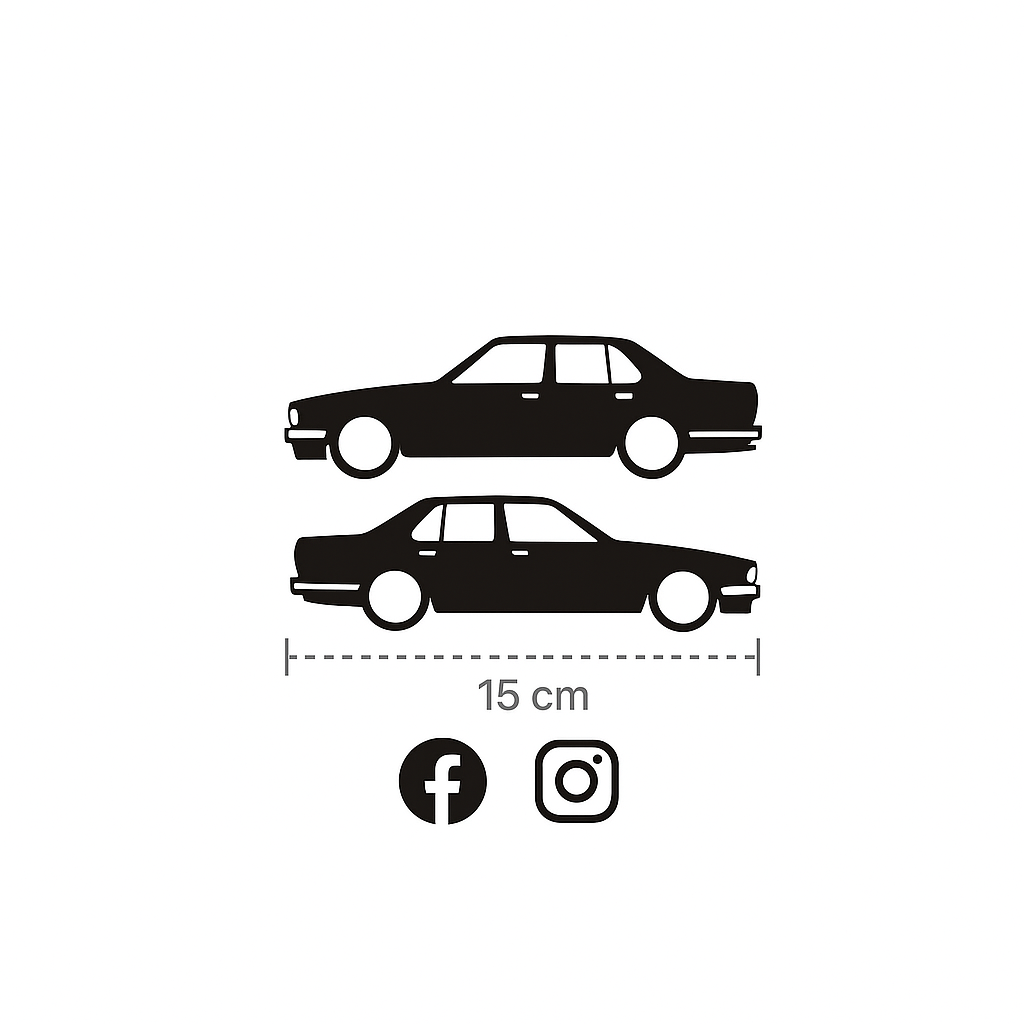 Sticker Master BMW E30 Sticker – Araç, Oto, Cam Etiket – 15 cm (2'li Sağ ve Sol Takım)