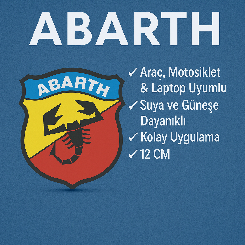 Sticker Master Abarth Fiat Sticker Oto Motor Pc Etiket - 12 Cm