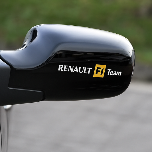 Sticker Master Renault F1 Team Ayna Sticker Seti – 2 Adet Dayanıklı Vinil Etiket