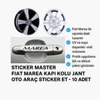 Sticker Master Fiat Marea Kapı Kolu Jant Oto Araç Sticker Etiket - 10 Adet