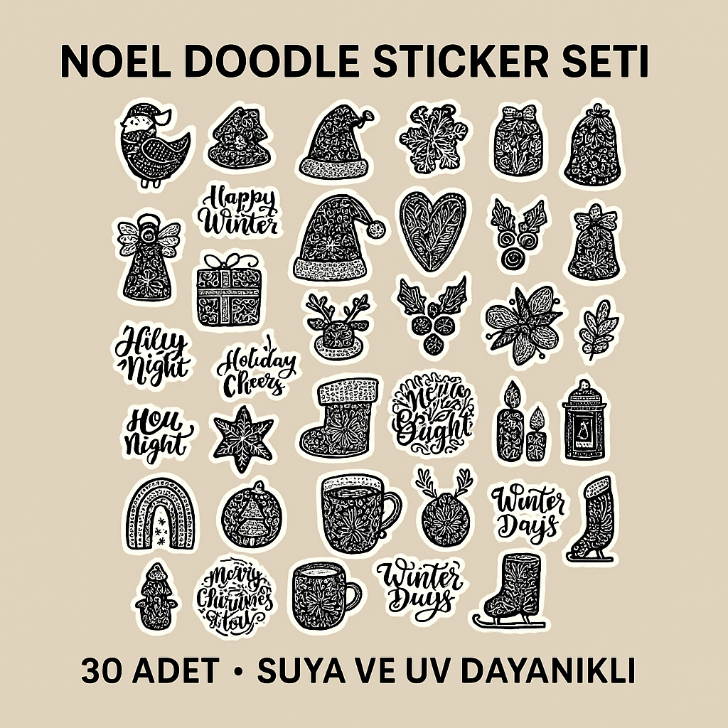 Sticker Master 30 Adet Yılbaşı Christmas JDM Araba Stickers Motor Bisiklet Laptop Sticker Etiket Çıkartma