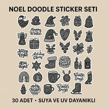 30 Adet Yılbaşı Christmas JDM Araba Stickers Motor Bisiklet Laptop Sticker Etiket Çıkartma Sticker Master