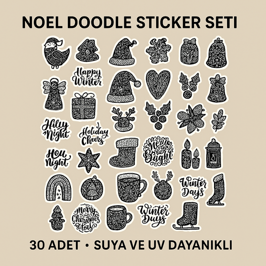 Sticker Master 30 Adet Yılbaşı Christmas JDM Araba Stickers Motor Bisiklet Laptop Sticker Etiket Çıkartma