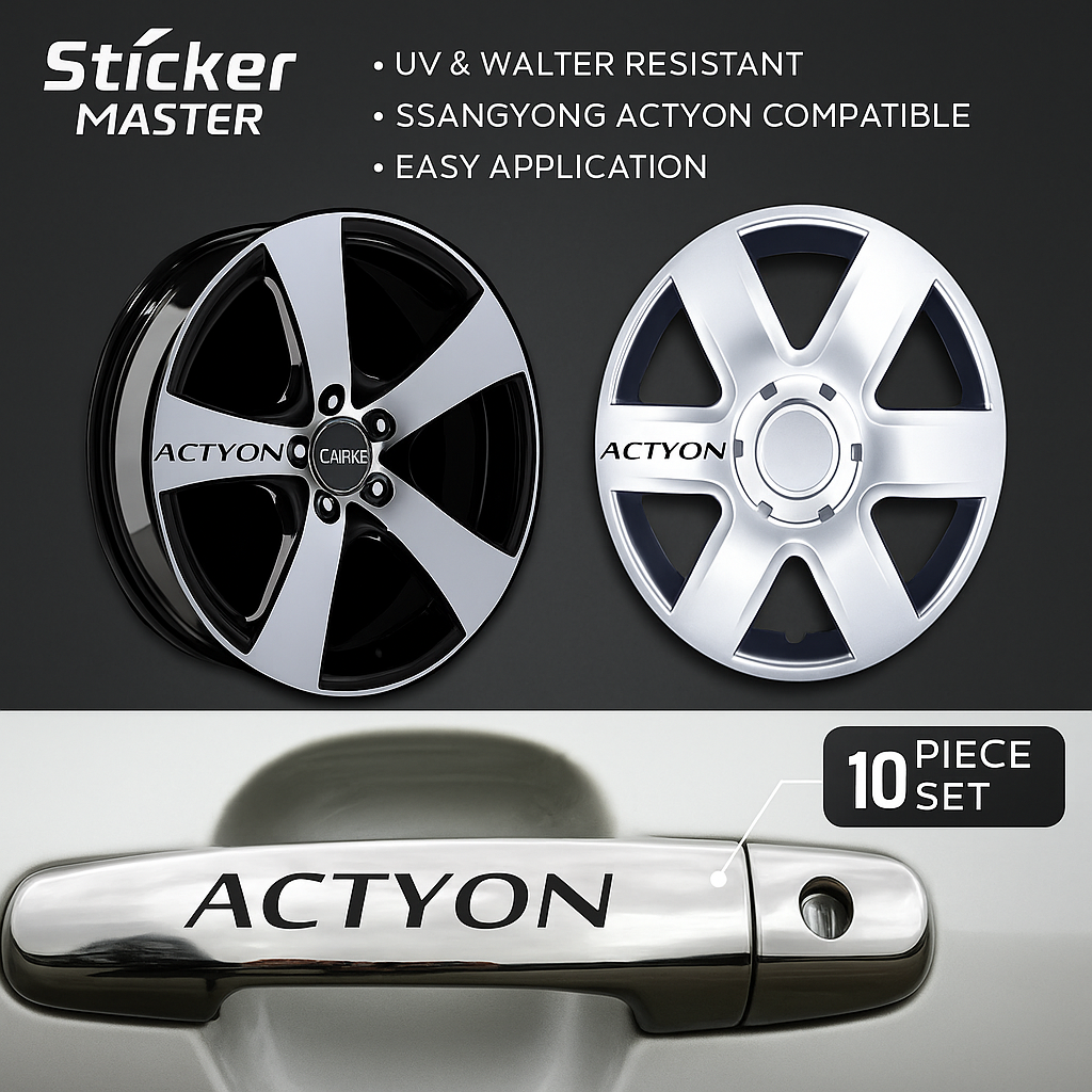 Sticker Master SsangYong Actyon Kapı Kolu ve Jant Sticker - 10 Adet