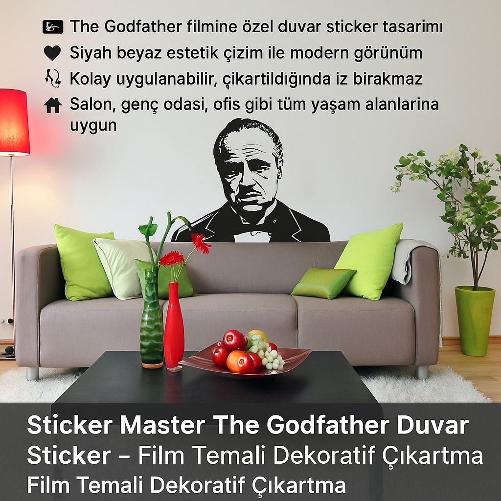 Sticker Master The Godfather Duvar Sticker – Film Temalı Dekoratif Çıkartma