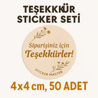 Teşekkürler Sticker Siparişiniz İçin (4x4 cm, 50 Adet) | Sticker Master