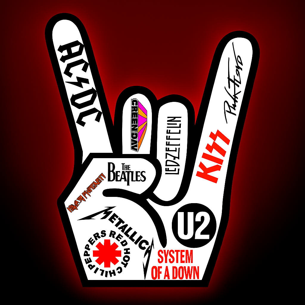 Sticker Master Punk İşaret Sticker - Rock ve Metal Grup Logolu El Hareketi Tasarımı (15 cm)