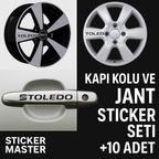 Sticker Master Seat Toledo Kapı Kolu ve Jant Sticker Seti - 10 Adet Dayanıklı Oto Etiket