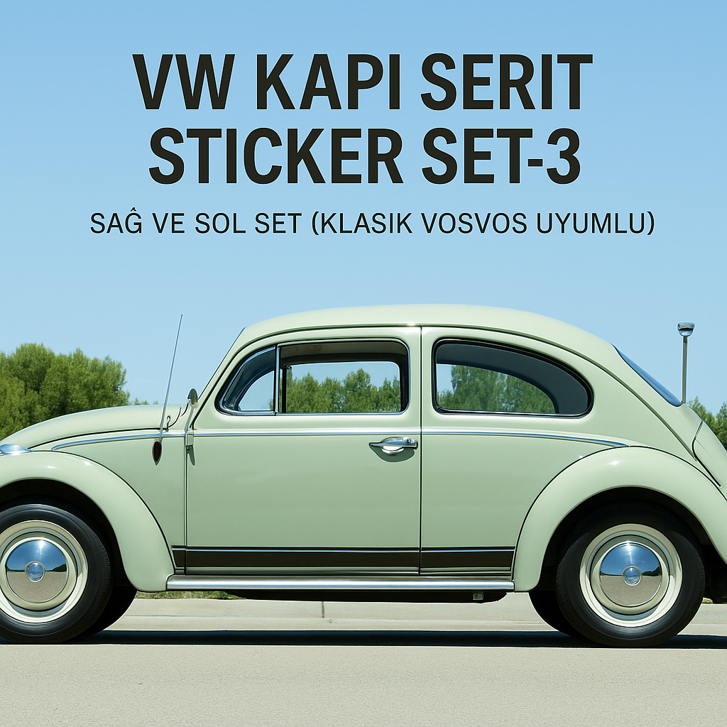 Sticker Master VW Kapı Şerit Sticker Set-3 – Sağ ve Sol Set (Klasik Vosvos Uyumlu)