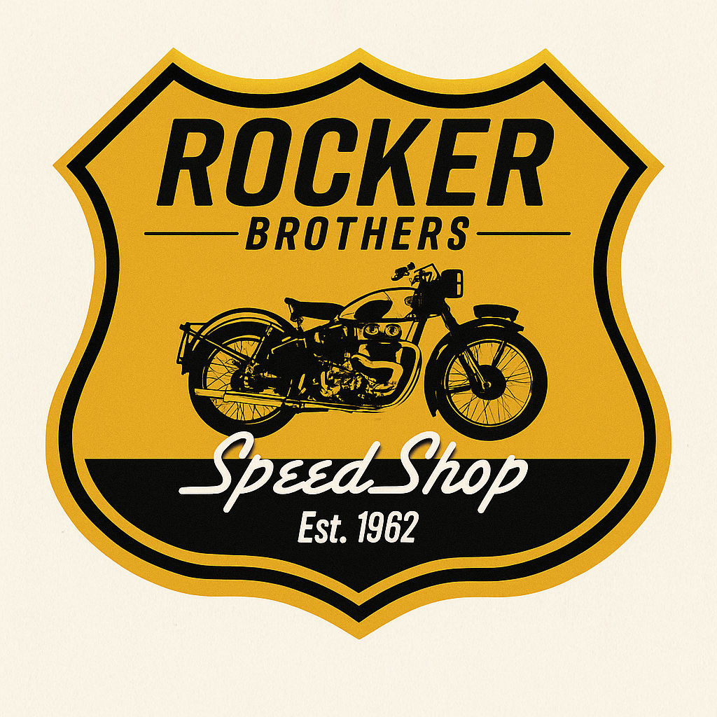 Sticker Master Rocker Brothers Speed Shop Sticker Motor, Kask, Laptop, Araba, Oto Araç İçin Dayanıklı Etiket Decal 12 Cm