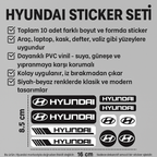 Sticker Master Hyundai Sticker Seti – 10 Parça Farklı Boyutlarda Dekoratif Etiket