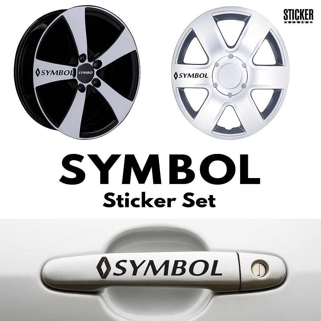 Sticker Master Renault Symbol Kapı Kolu & Jant Sticker Seti – 10 Adet Dayanıklı Vinil Decal
