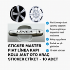 Sticker Master Fiat Linea Kapı Kolu Jant Oto Araç Sticker Etiket - 10 Adet