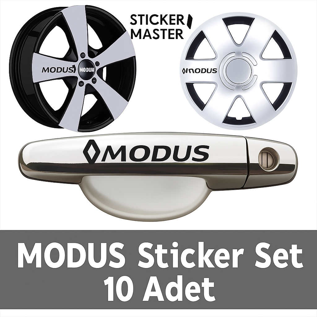 Sticker Master Renault Modus Kapı Kolu & Jant Sticker Seti – 10 Adet Dayanıklı Vinil