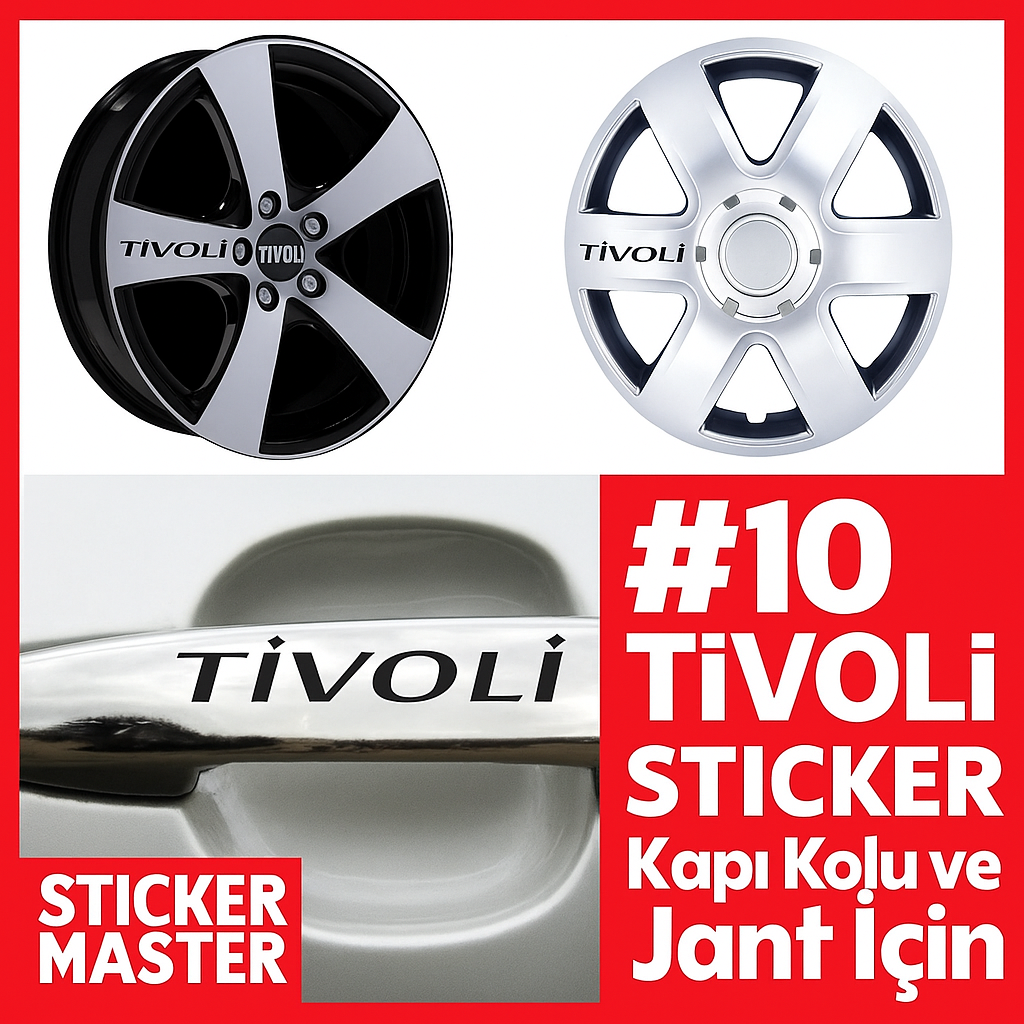 Sticker Master Ssangyong Tivoli Sticker Seti – Kapı Kolu ve Jant İçin 10’lu Dayanıklı Etiket