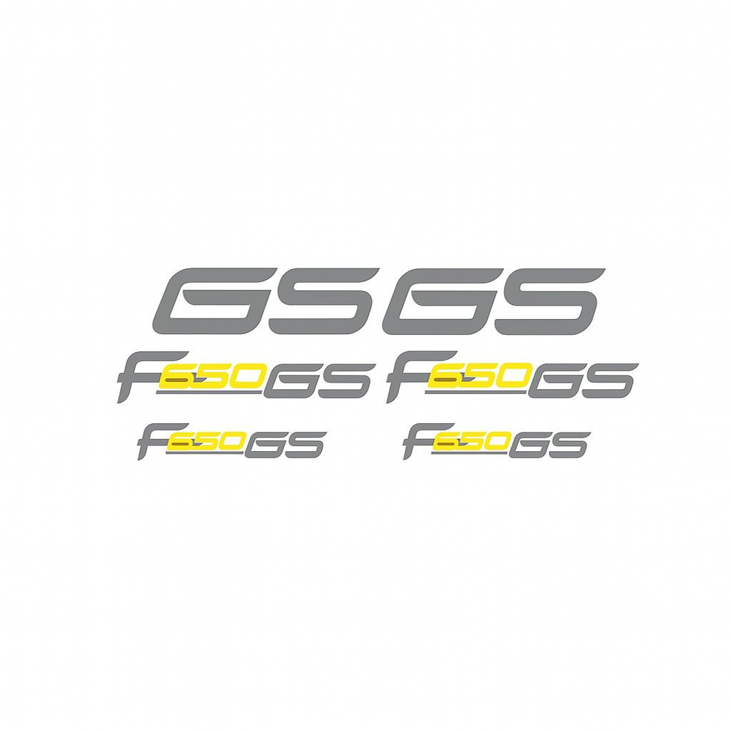 Sticker Master BMW F650 GS Motor Sticker Set – Gri & Sarı Renkli 6’lı Etiket Takımı