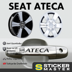 Sticker Master Seat Ateca Kapı Kolu ve Jant Sticker Seti - 10 Adet Dayanıklı Oto Etiket