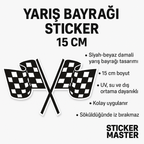 Sticker Master Yarış Bayrağı Sticker – 15 cm Finish Çizgisi Temalı Etiket
