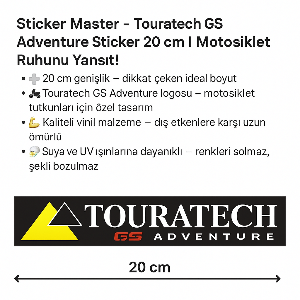 Sticker Master – Touratech GS Adventure Sticker 20 cm | Motosiklet Ruhunu Yansıt!
