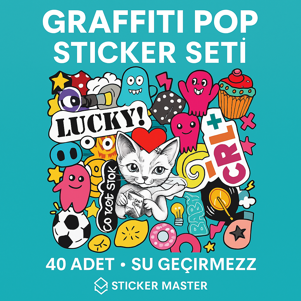 Sticker Master 40 Adet Karışık Graffiti JDM Araba Stickers Motor Bisiklet Laptop Sticker Etiket Çıkartma