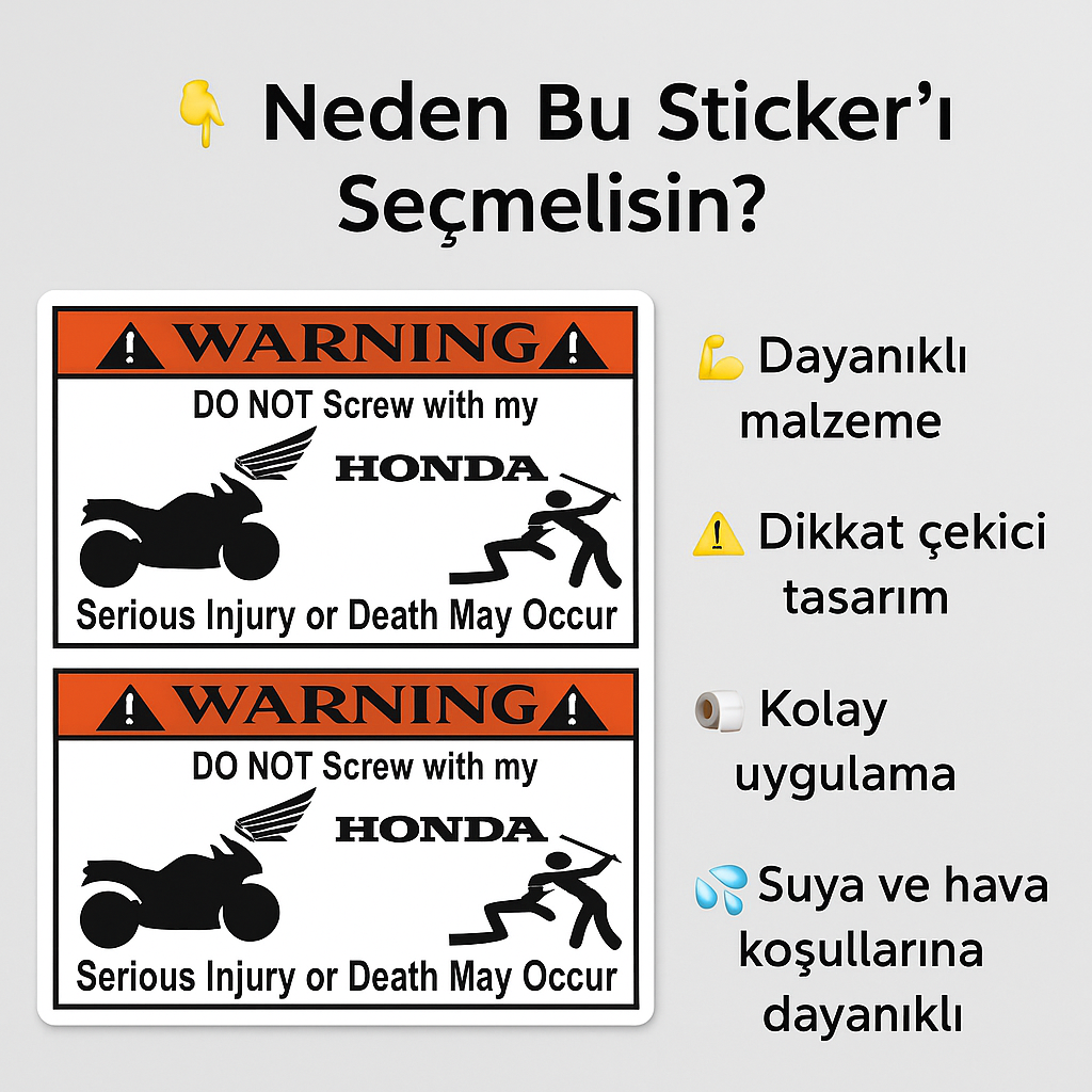 Sticker Master Honda'ma Dokunma Sticker Motor Çıkartma Etiket 15 Cm 2 Adet