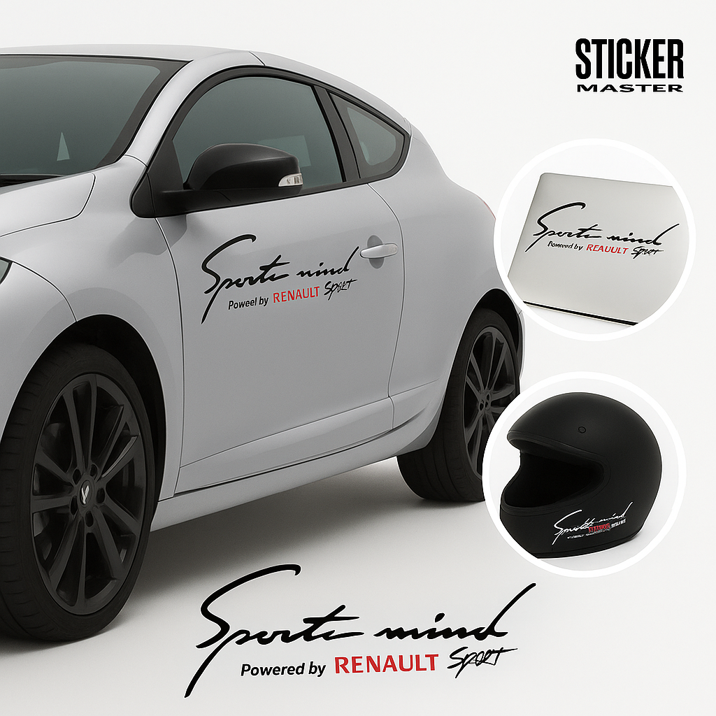 Sticker Master Sports Mind Powered by Renault Sport Sticker – 30 cm Dayanıklı Vinil