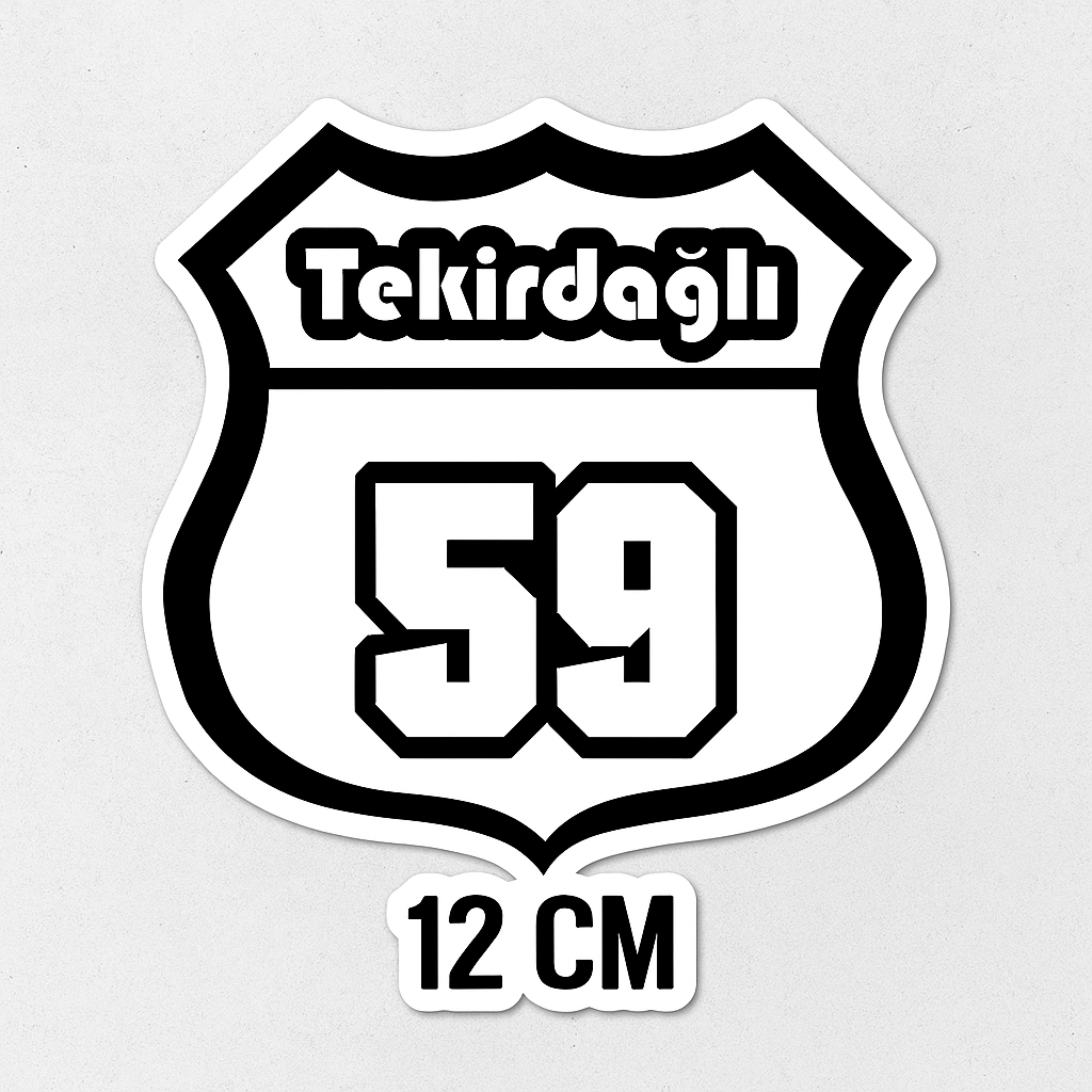 Sticker Master Tekirdağlı 59 Sticker - Araba, Laptop, Kask, Oto Araç İçin Dayanıklı Etiket Decal 12 Cm