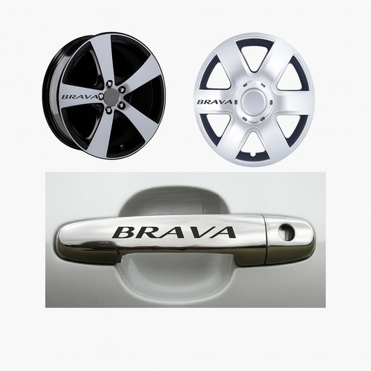 Sticker Master Fiat Brava Kapı Kolu Jant Oto Araç Sticker Etiket - 10 Adet