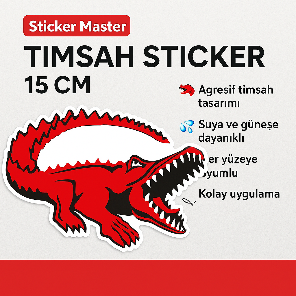 Sticker Master Timsah Sticker 15 Cm – Vahşi Tarafını Göster!