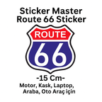 Sticker Master Route 66 Sticker - 15 Cm | Motor, Kask, Laptop, Araba, Oto Araç İçin
