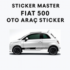 Sticker Master Fiat 500 Yan Kapı Şerit Oto Araç Sticker - Şahane Yarış Deseni