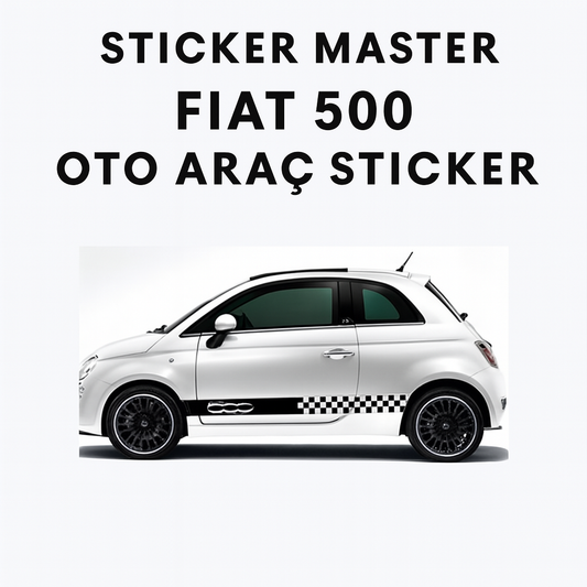 Sticker Master Fiat 500 Yan Kapı Şerit Oto Araç Sticker - Şahane Yarış Deseni