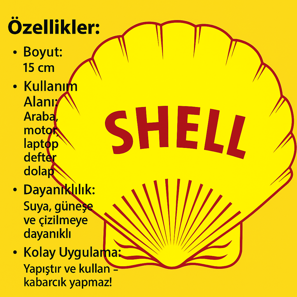 Sticker Master Shell Motor, Kask, Laptop, Araba, Oto Araç İçin Dayanıklı Etiket Decal