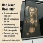 Sticker Master Asi Kız Araç Harley Q. Luxury Kapı Direk Kaplama – 2 Adet 50 × 25 cm (19.7" × 9.8") | Dijital Baskı Vinil Folyo Sticker | Universal Otomobil Kapı Sütunu Wrap