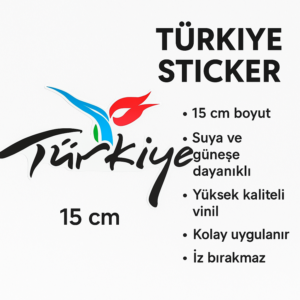 Sticker Master Türkiye Sticker – 15 cm Turizm Logolu Vatan Temalı Etiket