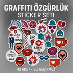 Sticker Master 45 Adet Karışık Özgürlük Graffiti JDM Araba Stickers Motor Bisiklet Laptop Sticker Etiket Çıkartma