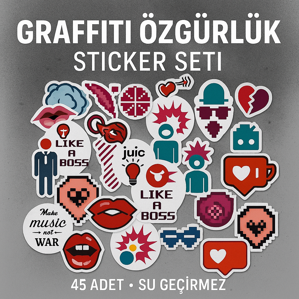 Sticker Master 45 Adet Karışık Özgürlük Graffiti JDM Araba Stickers Motor Bisiklet Laptop Sticker Etiket Çıkartma