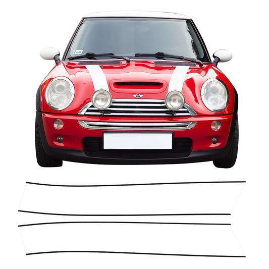 Sticker Master Mini R53 Cooper S Bonnet Stripes Ön Şerit Sticker Etiket - 2 Parça