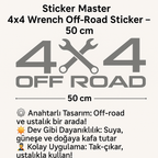 Sticker Master 4x4 Wrench Off-Road Sticker – 50 cm Ustalık ve Gücün Simgesi!